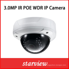 3MP WDR Dome Vandal-Proof segurança CCTV Network IP Camera com áudio e alarme